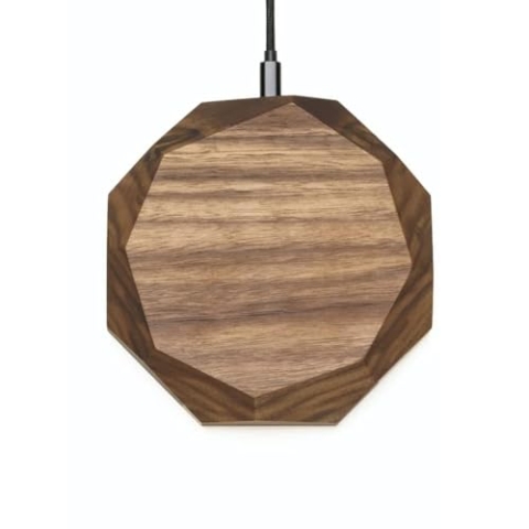 Kabelloses Ladegerät QI aus Holz - Drahtloses schnelles QI induktive Ladestation -10W - kompatibel mit iPhone XS Max, X(s), Xr, 8 (Plus), Samsung Galaxy S10 (Plus), S10e, S9 (Plus), S8, S9