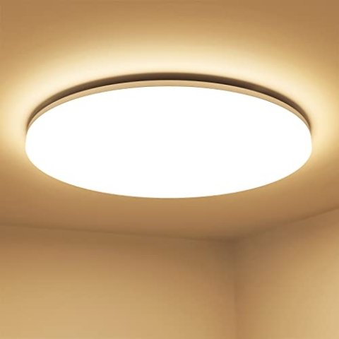 Lepro 24W Deckenlampe Ø28cm, IP54 Wasserfest Badezimmer Deckenlampe, 3000K LED Deckenleuchte 2400lm für Badezimmer Schlafzimmer Kinderzimmer Wohnzimmer Balkon Flur Küche, Warmweiß LED Lampen