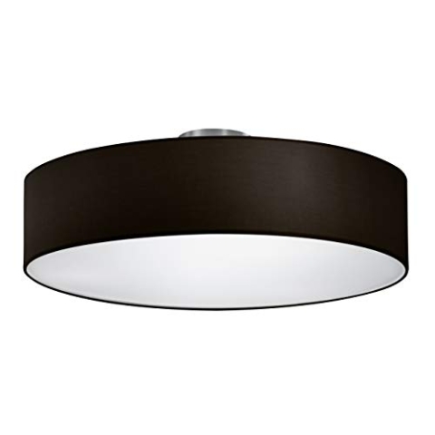 Trio Leuchten Deckenleuchte Hotel 603900302, Stoffschirm Schwarz, exkl. 3x E27 max. 28 Watt