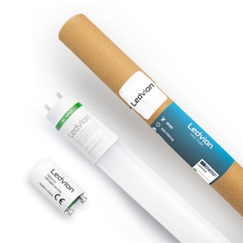 Ledvion - 5X LED Röhrenlampe, 60CM, 6,3W, 6500K, 175lm/W, Energieklasse C, inkl. LED Starter