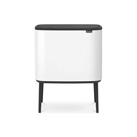Brabantia Bo Touch Bin 11 Plus 23 L Abfalleimer, Metall, Weiß, 54 x 32 x 68 cm, 1 Einheiten