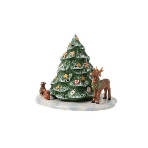 Villeroy & Boch - Christmas Toy's Memory Weihnachtsaum mit Waldtieren, dekorative Figur aus Hartporzellan, für Teelichter geeignet, bunt, 23 x 17 x 17 cm
