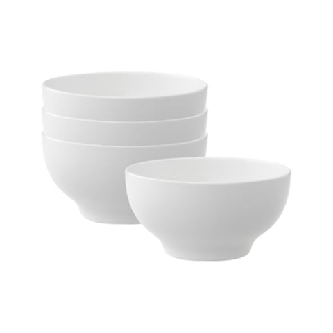 Villeroy & Boch New Cottage Basic Schalen 4er Set, 750 ml, French-Bol aus Premium Porzellan, Weiß