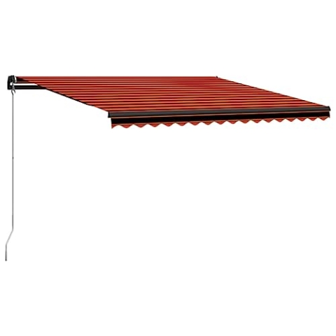 vidaXL Markise Einziehbar Handbetrieben Wasserabweisend Balkonmarkise Gelenkarmmarkise Sonnenschutz Terrasse Balkon Aluminium 450x300cm Orange Braun