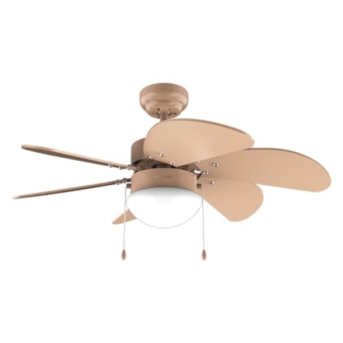 Cecotec - Deckenventilator mit Licht EnergySilence Aero 3600 Vision Full Orange, 50 W, 91 cm, 3 Geschwindigkeiten, 6 umschaltbare Flügel, Winter-Sommer-Modus, einfache Bedienung, Kettenschalter