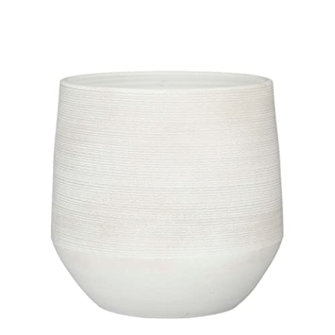 Mica Decorations Evora Blumentopf - 37x37x34 cm - Terrakotta - Weiß
