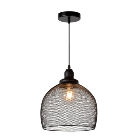 LUCIDE MESH - Pendelleuchten - Ø 28 cm - 1xE27 - Schwarz
