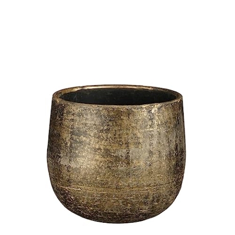 Mica Decorations Marcus Blumentopf - 18x18x16 cm - Keramik - Bronze