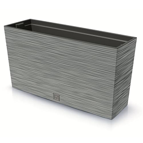 Prosperplast Furu Case Middle Pflanzkübel mit Innentopf Pflanztrog Blumentrog für Innen- und Außenbereich Rechteckig Kunststoff 77x23,5x41cm (Beton)