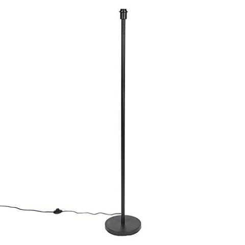 Qazqa - Moderne Stehleuchte I Stehlampe I Standleuchte I Lampe I Leuchte schwarz ohne Schirm - Simplo I Wohnzimmer I Schlafzimmer - Stahl Länglich - LED geeignet E27