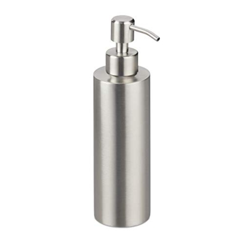 4 x Seifenspender, nachfüllbar, Bad, WC, Küche, Pump Flüssigseifenspender, gebürsteter Edelstahl, 300 ml, Silber