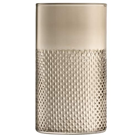 LSA Wicker Vase/Sturmlicht H25cm Taupe, Brown/Mocha