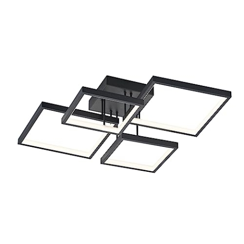 Trio Leuchten LED Deckenleuchte Sorrento 627710432, Metall Schwarz matt, inkl. 24 Watt LED, Switch Dimmer