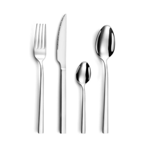 Amefa Besteck FIGUR, Edelstahl, gradlinig, elegant, Messer mit mikroverzahnter Klinge, 24-teilig