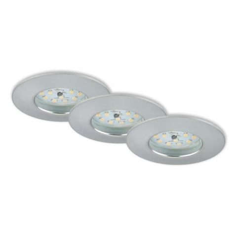 Briloner Leuchten 7204-036 LED Einbauleuchte, Einbaustrahler, LED Strahler, Spots, Deckenstrahler, Deckenspot, Lampen Wohnzimmer, led einbaustrahler 230v, Deckeneinbauleuchten, 5 Watt, 400 Lumen, Badezimmer / Bad geeignet IP44, energiesparend, 3