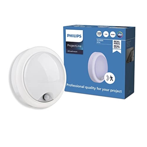 Philips Projectline Wandleuchte, rund, 1400lm, 4000K, mit Sensor, weiß