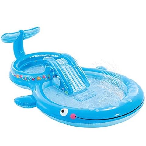 Intex 57176NP - Aufblasbarer Play Center Wal, Vinyl, Blau, 373x234x99 cm