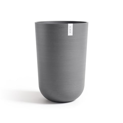 Ecopots Oslo High Blumentopf, hoher Pflanzkübel mit Untertasse, organisches Design, ideal für große Pflanzen und kompakte Räume