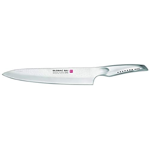 Global SAI-06 Tranchiermesser, Hammerschlagdesign, 25cm, 1 St
