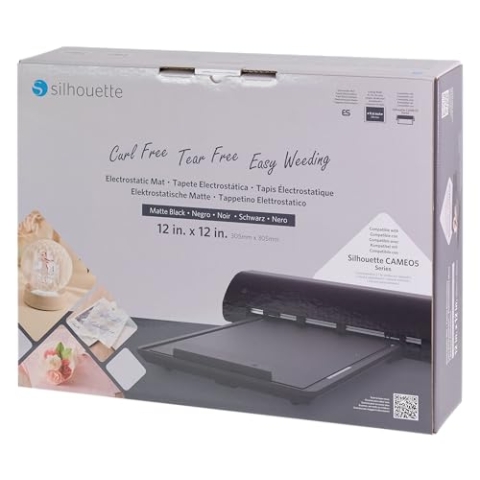 Silhouette Electrostatic Cutting Mat 12"X12"-Black ESMTBLK