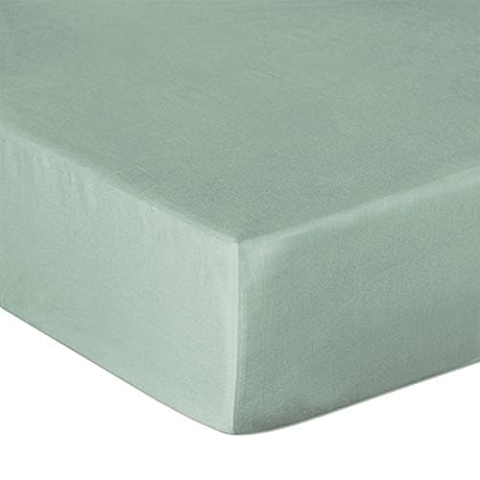 Heckett & Lane Mako Satin Spannbettlaken (Laurel Green, 180 x 200 cm)