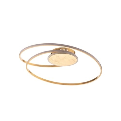 Lindby LED Deckenleuchte Dorle dimmbar (Modern) in Gold/Messing aus Metall (2 flammig,) - Lampe Deckenlampe Wohnzimmerleuchte