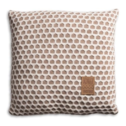 KNIT FACTORY - Mila Kissen - Marron/Beige - 50x50 cm