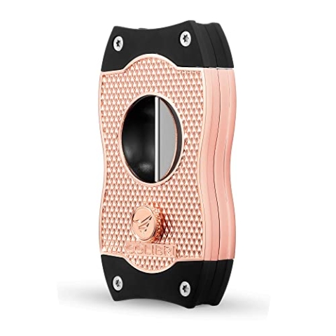 Colibri V-Cut Zigarrenschneider - Diamanten-Muster - Tiefer 7mm V-Schnitt - Bis zu 60+ Ringmaß Zigarren - Ergonomisches Design - Federbelasteter Auslösemechanismus - Inklusive Geschenkbox