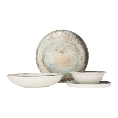 Rinart Geschirrset (Large) - Obvara - 24 teilig - 6 Personen - Porzellan