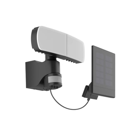 Arcchio LED Solarleuchte außen Lissano mit Bewegungsmelder (spritzwassergeschützt (Modern) in Schwarz (1 flammig,) - Solar-Wandleuchten Wandlampe für Outdoor & Garten