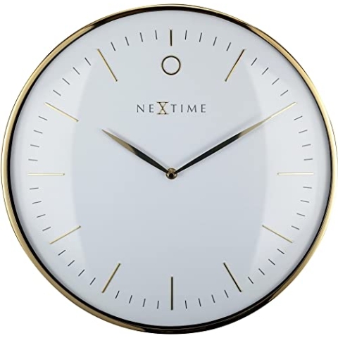 NeXtime 3235 WI Glamour, Metal, Gold/Weiß, 40 cm