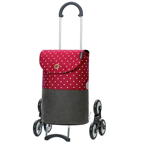 ANDERSEN Einkaufstrolley - Treppensteiger Scala Shopper Duko rot 36 L Shopping,wasserabweisend, leichtgängig, Räder abnehmbar, Treppensteiger