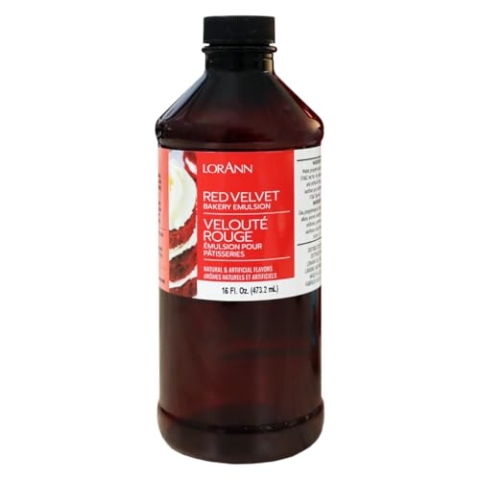 LorAnn Oils Bakery Emulsion Red Velvet Backemulsion Lebensmittelaroma zum Backen von Kuchen Keksen Plätzchen und für Füllungen wie Zuckerguss und Desserts - 473 ml