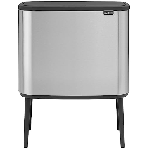 Brabantia Bo Touch Bin 3 x 11 L Abfalleimer, Edelstahl, Matt Stahl Fingerabdruck Proof, 54 x 32 x 68 cm, 1 Einheiten