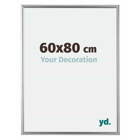 yd. Your Decoration - Bilderrahmen 60x80 cm - Silber - Bilderrahmen aus Kunststoff mit Acrylglas - Antireflex - 60x80 Rahmen - Bordeaux