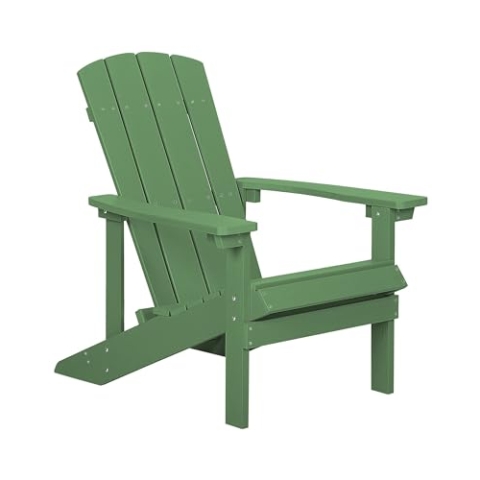 Beliani Moderner Muskoka Gartenstuhl in Grün mit Breiten Armlehnen Adirondack