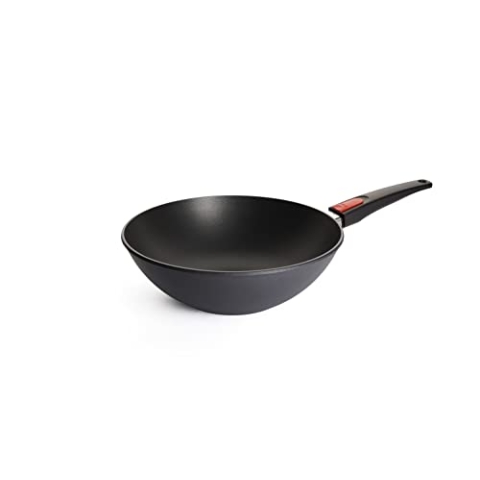 Woll Diamond Lite Wok- und Rührpfanne, Ø 30 cm, 10 cm hoch, mit abnehmbaren Stiel - Geeignet für Ceran, Gas, Elektro, Halogen - nicht induktionsgeeignet, Aluminiumguss, Antihaft-Versiegelung