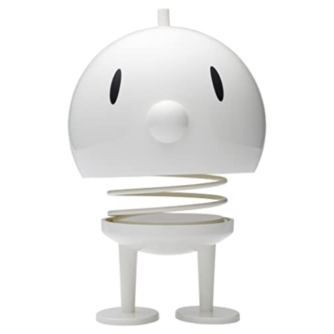 Hoptimist Bumble Wackelfigur & Glücksbringer, Skandinavische Deko Figuren für Wohnzimmer, Schreibtisch, Büro, Bürodeko & Lustige Kleine Geschenke, 15 x 15 x 24 cm, X-Large, Weiß