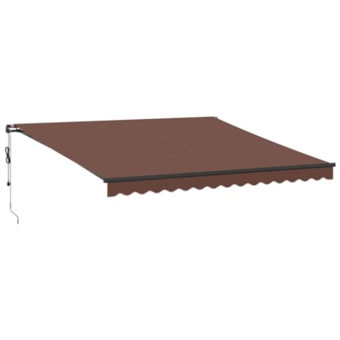 vidaXL Markise Automatisch, Gelenkarmmarkise mit Kurbel, Sonnenmarkise für Garten Terrasse Bistro, Balkonmarkise Gartenmarkise Sonnenschutz, Braun
