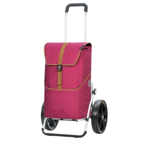ANDERSEN Einkaufstrolley - Royal Shopper Auke Rubin 46 L einkaufen, Einkaufsroller, Rucksack, Tasche abnehmbar, Aluminium, klappbar, Kugellagerad