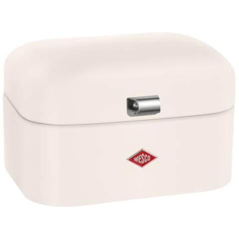 WESCO Single Grandy Brotkasten in der Farbe sand matt, pulverbeschichtetes Stahlblech, Lüftungslöcher und stabiler Handgriff