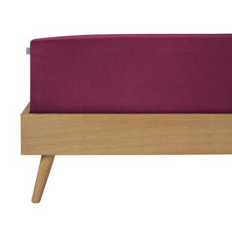 Schiesser Premium Spannbettlaken Flexi | 95|5 Wohlfühlformel | aus nachhaltiger Produktion | für Matratzen 180x200cm bis 200x220cm | Matratzenhöhe bis 30cm | Bordeaux