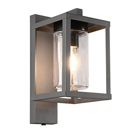Trio Leuchten Außen Wandleuchte Lunga 212060142, Aluminium Druckguss, Glas, exkl. 1x E27, Anthrazit