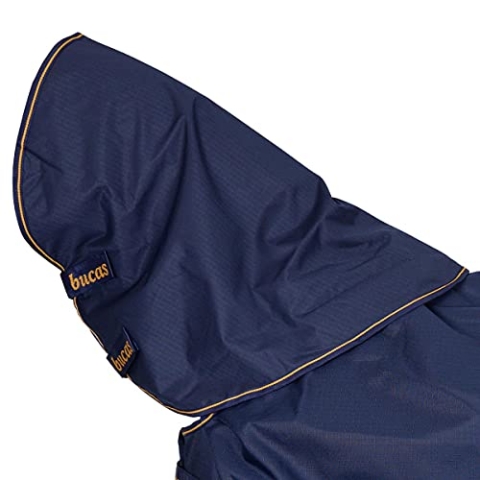 Bucas Irish Turnout Combi Neck 300g - Navy/Gold - Halsteil
