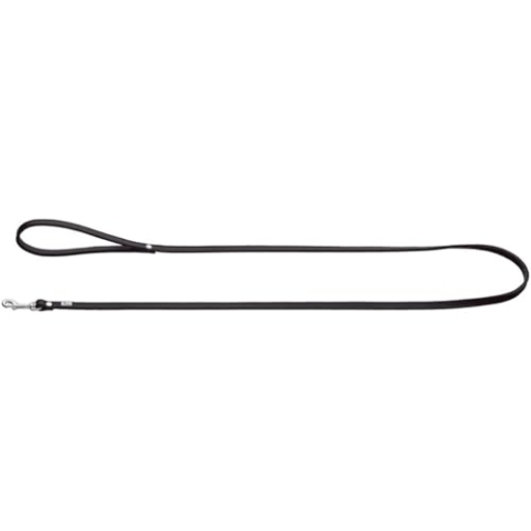 HUNTER Nappaleder PETIT Führleine für kleine Hunde, Leder, Nappaleder, weich, Handschlaufe, Breite 0,8 cm, Länge 140 cm, schwarz