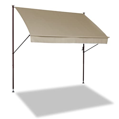 Angerer Freizeitmöbel GmbH Klemmmarkise Style - Markise für Sonnenschutz - Montage ohne Bohren und Dübeln - ideale Balkonmarkise für Mietwohnungen (Natur, 250 cm)