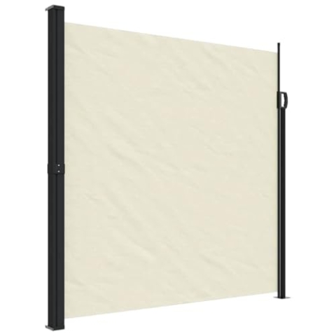 vidaXL Seitenmarkise, Wandmarkise mit PU-Beschichtung, Sichtschutz für Balkon Terrasse Garten, Windschutz Markise, Ausziehbar Creme Polyester