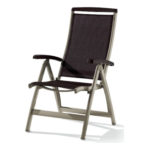 Sieger 937/C-M Klappsessel Royal, Aluminium und Textilux-Gewebe, champagner-mocca