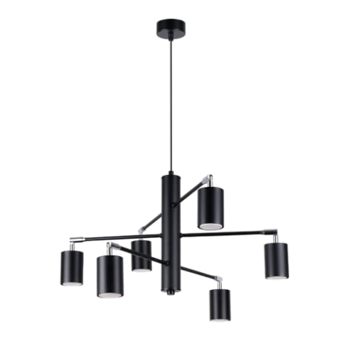 SOLLUX LEMMI Kronleuchter - Beleuchtungseinrichtung mit 6 GU10 Leuchtmitteln - Glühbirnen nicht inbegriffen - Moderne Beleuchtung für Innenräume - Moderne Lampe für das Wohnzimmer - 77x77x125cm