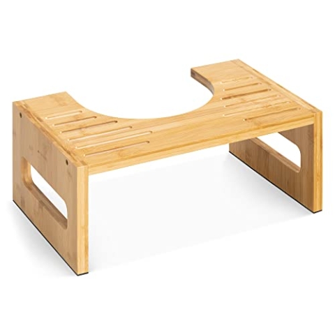 Navaris Bambus Toilettenhocker WC Hocker - Toiletten Fußbank aus Holz - Anti Verstopfung - Fußstütze für Erwachsene und Kinder - Klohocker antibakteriell